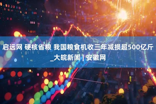 启远网 硬核省粮 我国粮食机收三年减损超500亿斤_大皖新闻 | 安徽网